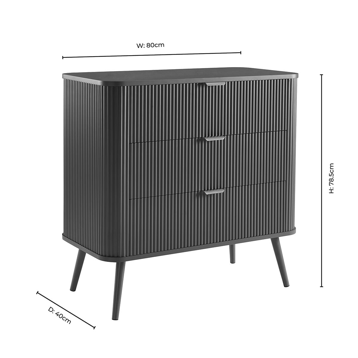 Hattie Small 3 Drawer Chest - Midnight - DUSK