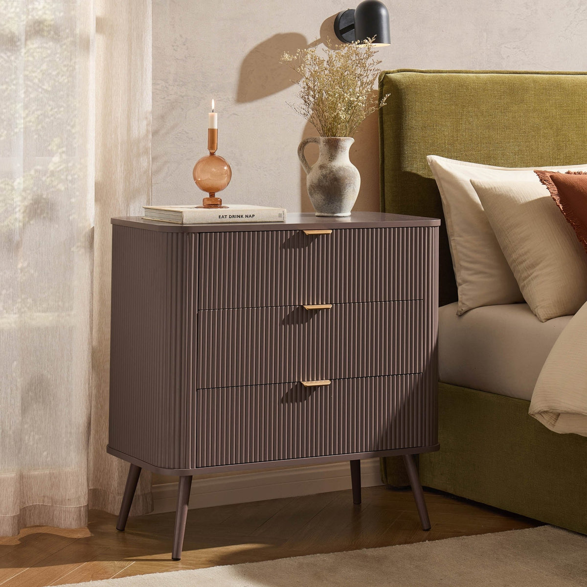 Hattie Small 3 Drawer Chest - Mocha - DUSK