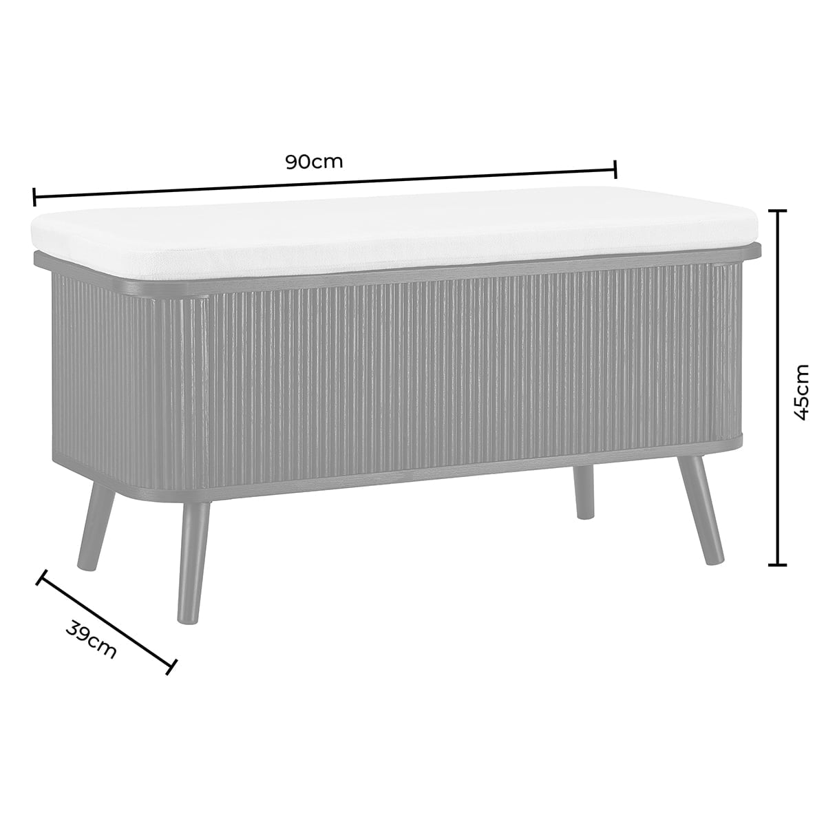 Hattie Storage Bench - Taupe - DUSK