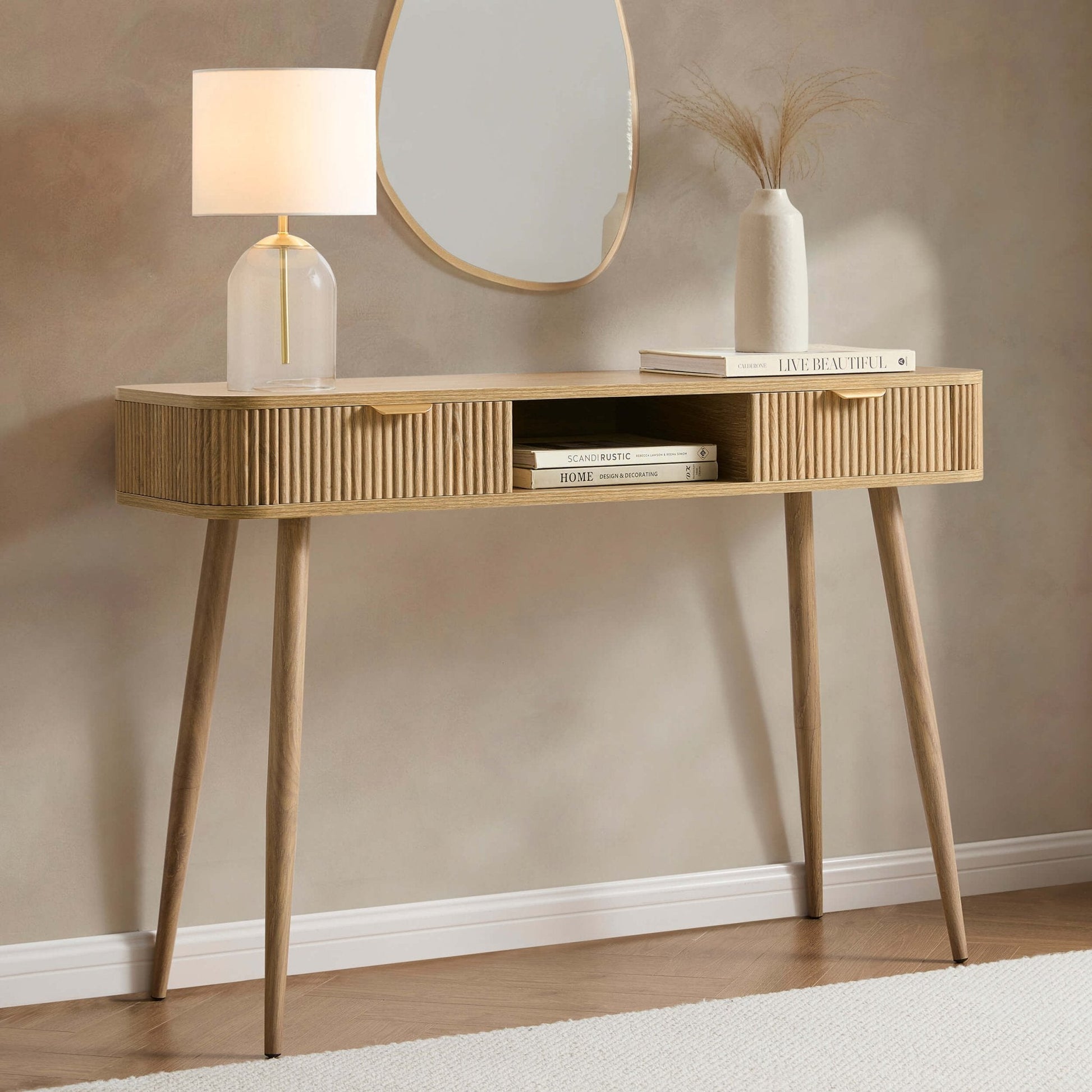 Hattie Storage Dressing Table - Light Wood - DUSK