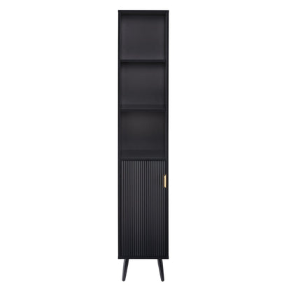 Hattie Tall Bathroom Storage Cabinet - Black - DUSK