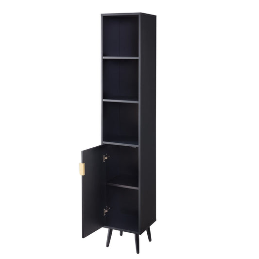 Hattie Tall Bathroom Storage Cabinet - Black - DUSK