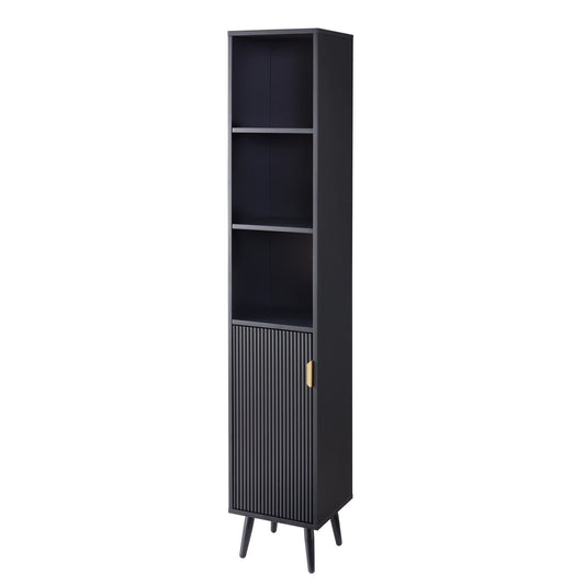 Hattie Tall Bathroom Storage Cabinet - Black - DUSK