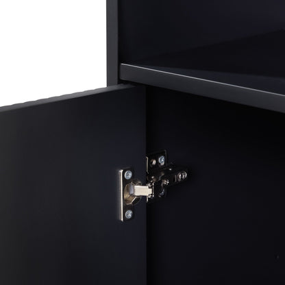 Hattie Tall Bathroom Storage Cabinet - Black - DUSK