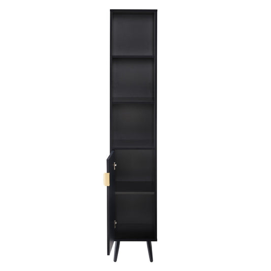 Hattie Tall Bathroom Storage Cabinet - Black - DUSK