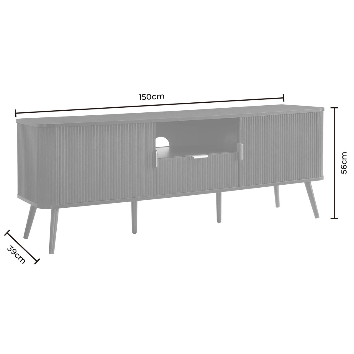 Hattie TV Unit for TVs up to 65" - Teal - DUSK