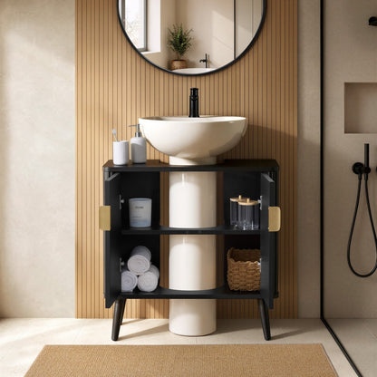 Hattie Under Sink Bathroom Cabinet - Black - DUSK