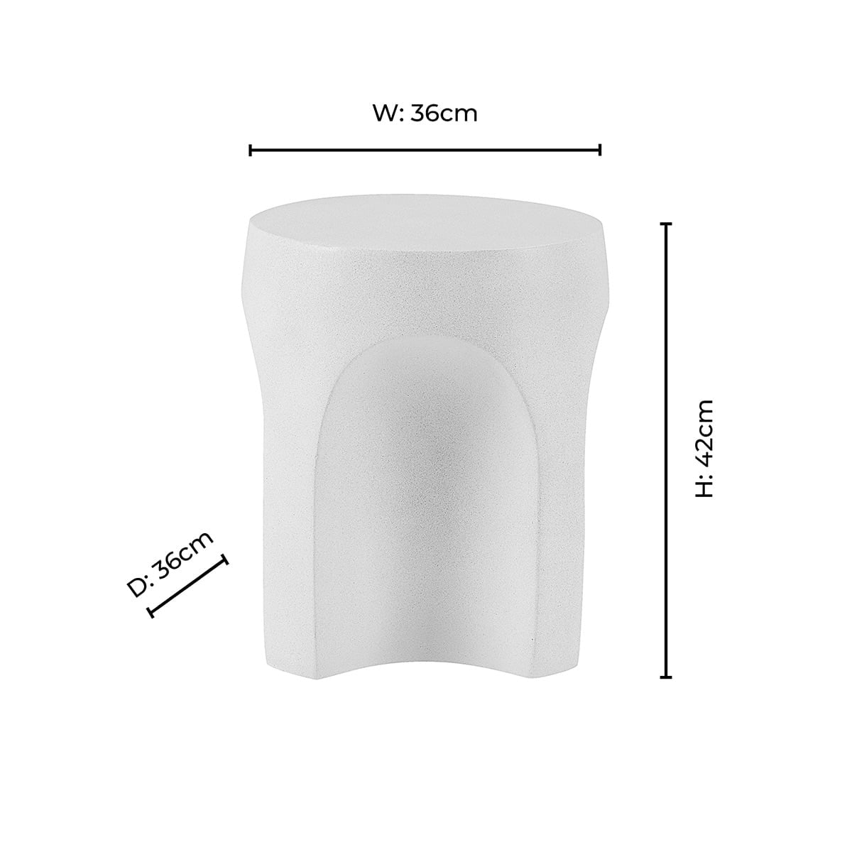 Haven Side Table - Stone Effect - DUSK
