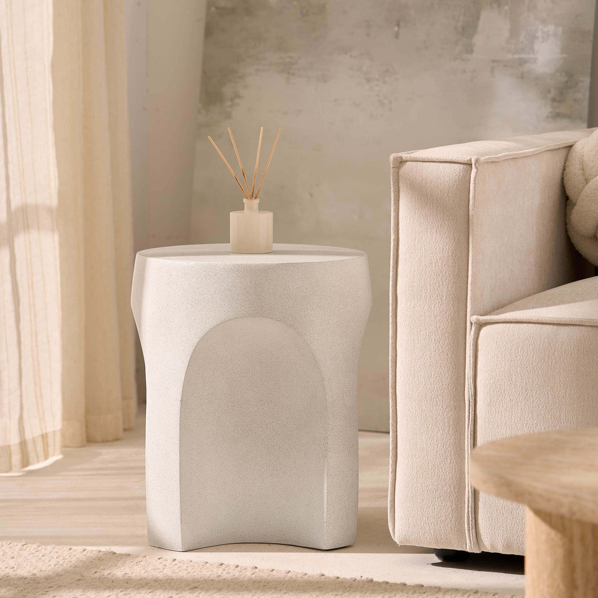 Haven Side Table - Stone Effect - DUSK