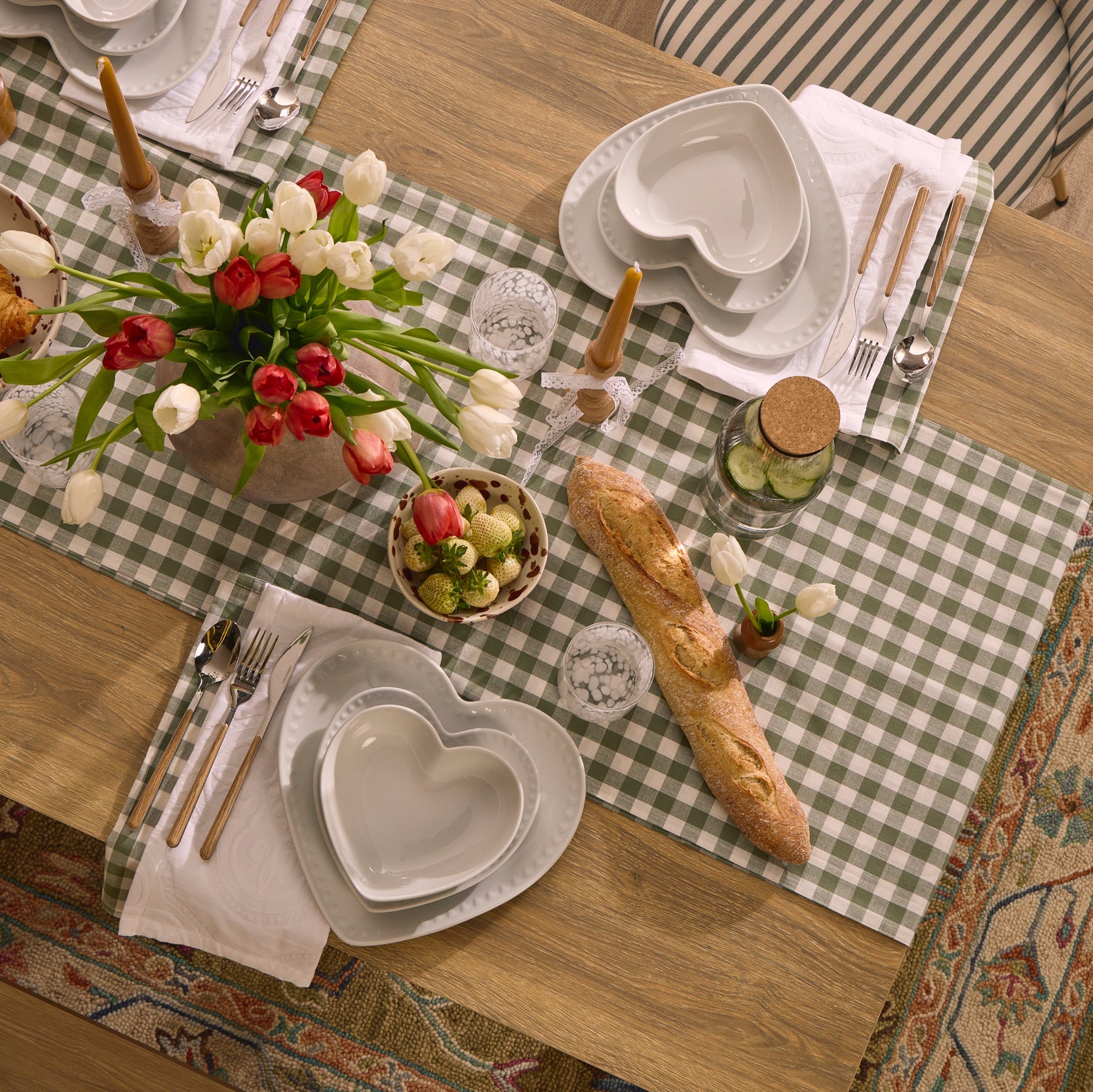 Heart Shaped 12 Piece Dinner Set - White - DUSK