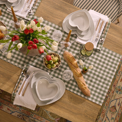 Heart Shaped 12 Piece Dinner Set - White - DUSK