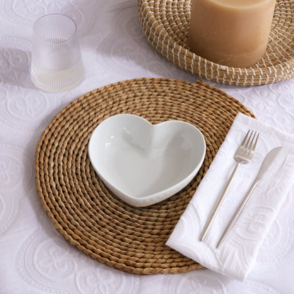 Heart Shaped Set of 4 Cereal Bowls - White - DUSK