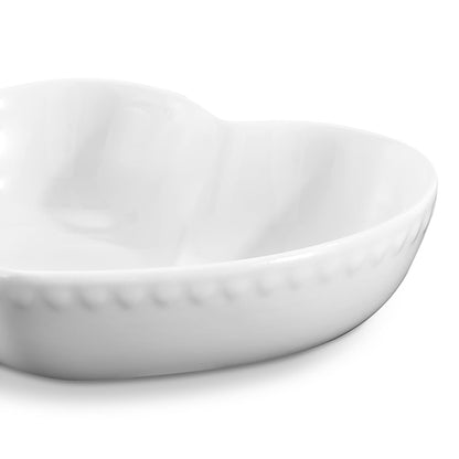 Heart Shaped Set of 4 Cereal Bowls - White - DUSK