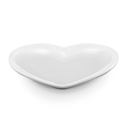 Heart Shaped Set of 4 Dinner Plates - White - DUSK