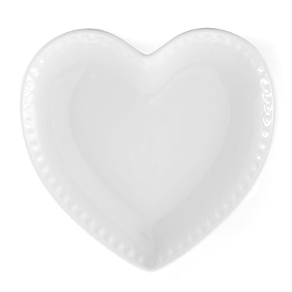 Heart Shaped Set of 4 Dinner Plates - White - DUSK