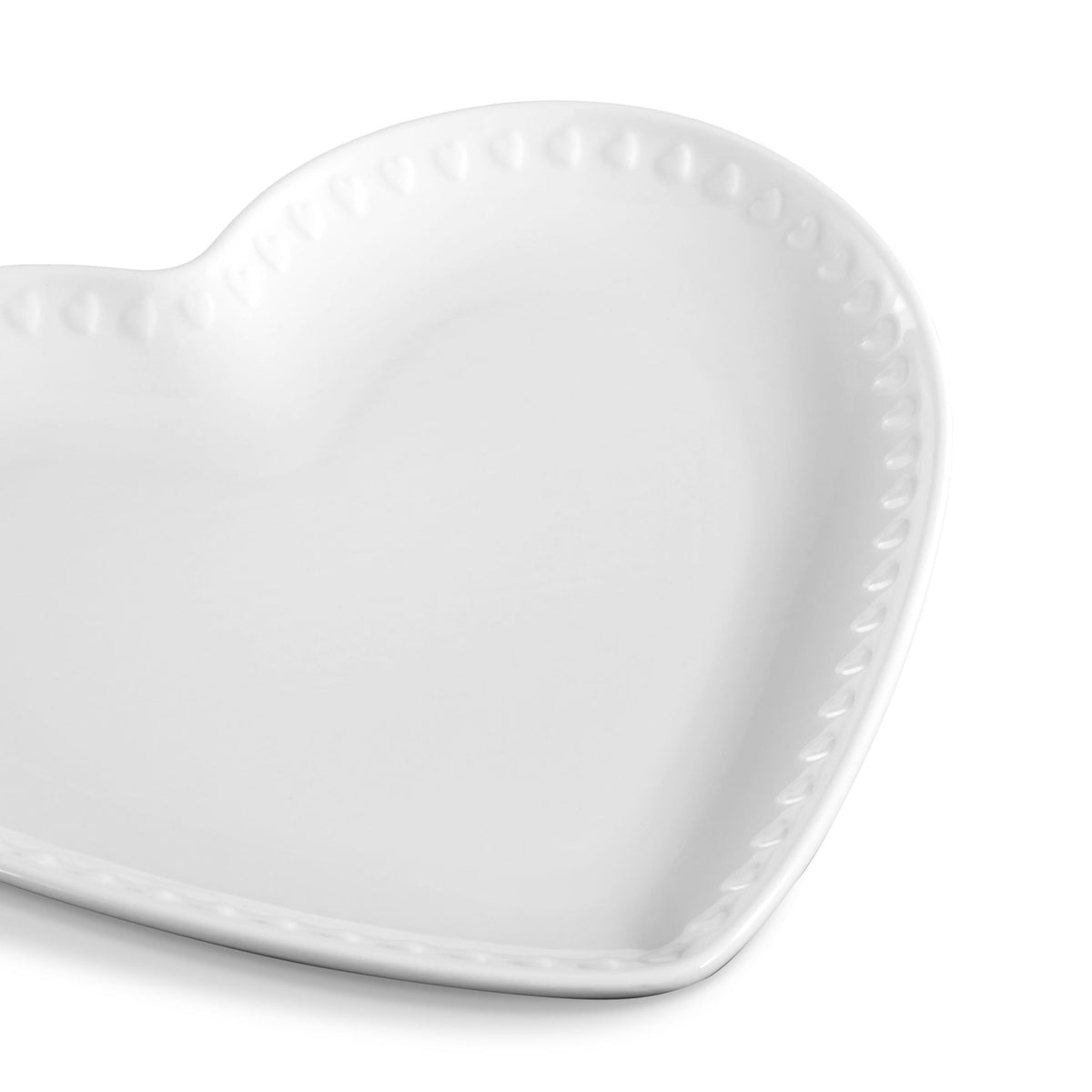 Heart Shaped Set of 4 Side Plates - White - DUSK