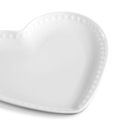 Heart Shaped Set of 4 Side Plates - White - DUSK