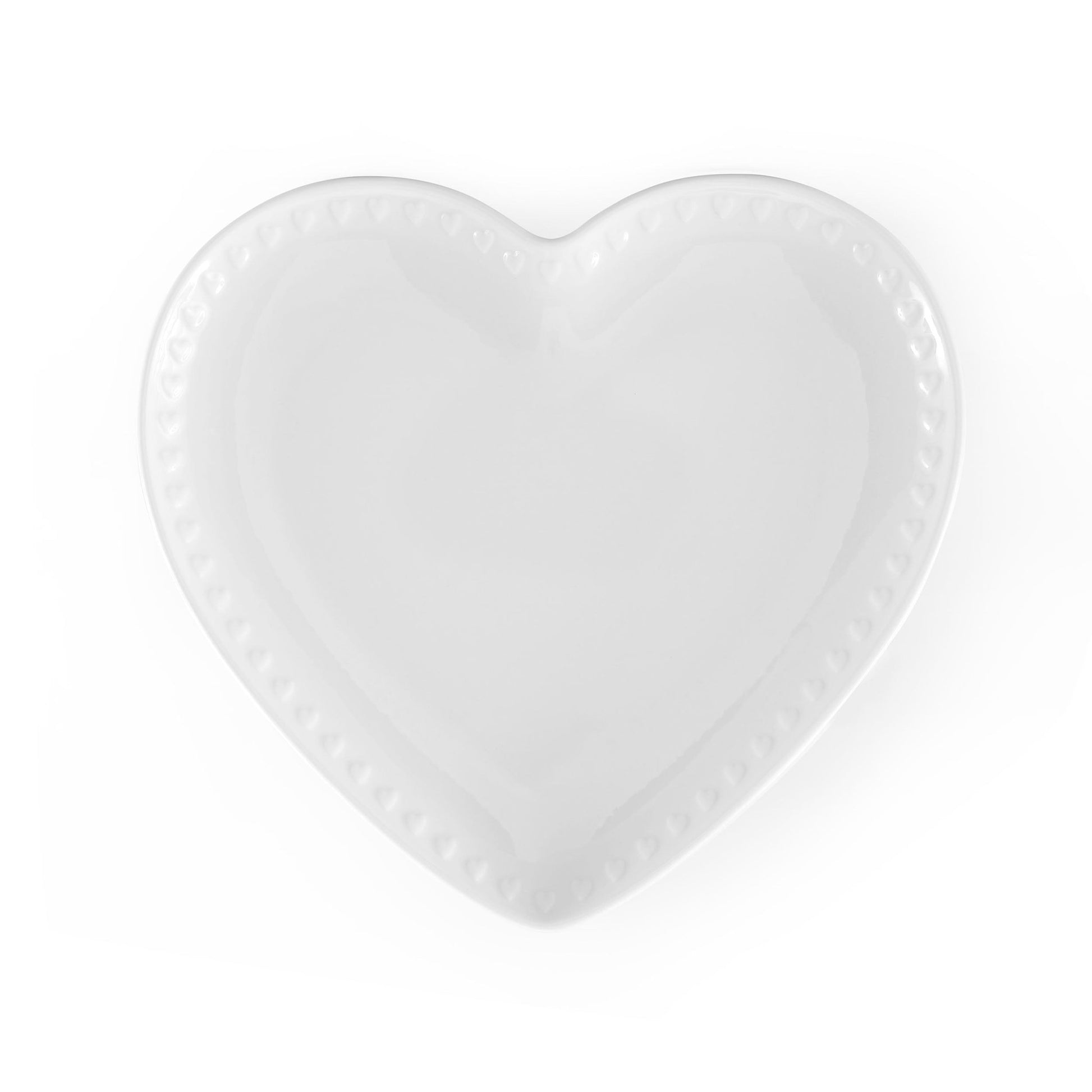 Heart Shaped Set of 4 Side Plates - White - DUSK