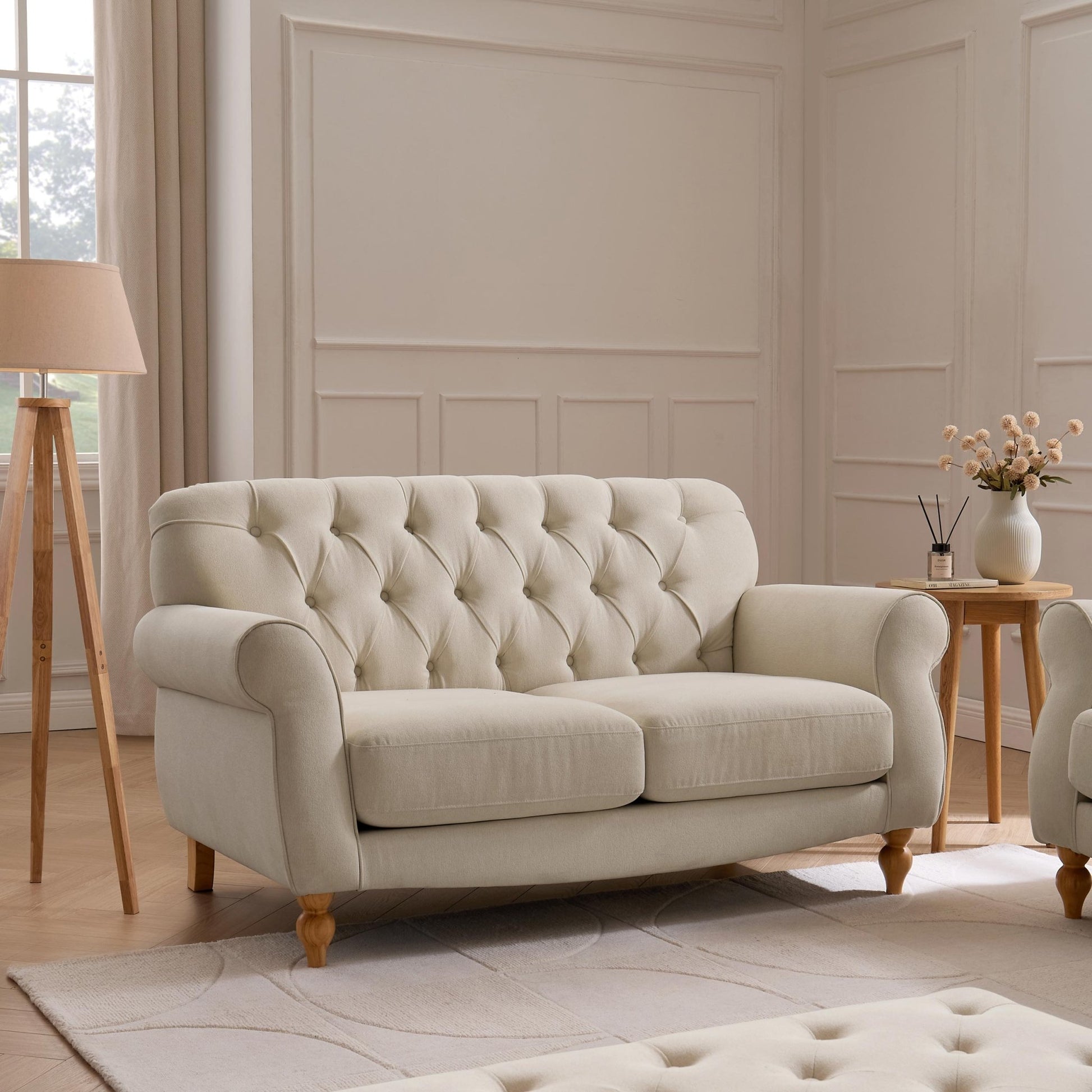 Hebden 2 Seater Sofa - Cream Linen - DUSK