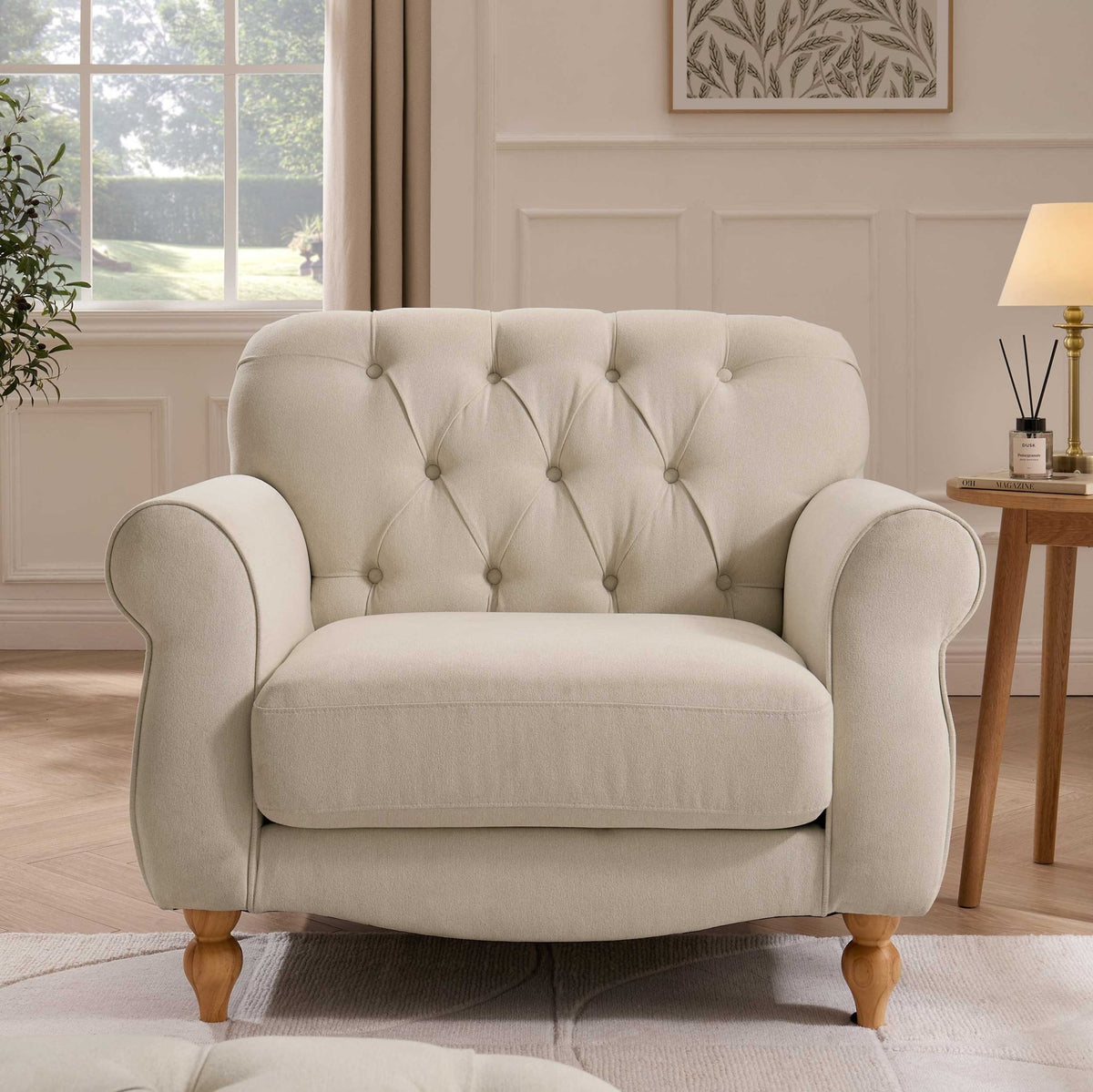 Hebden Armchair - Cream Linen - DUSK