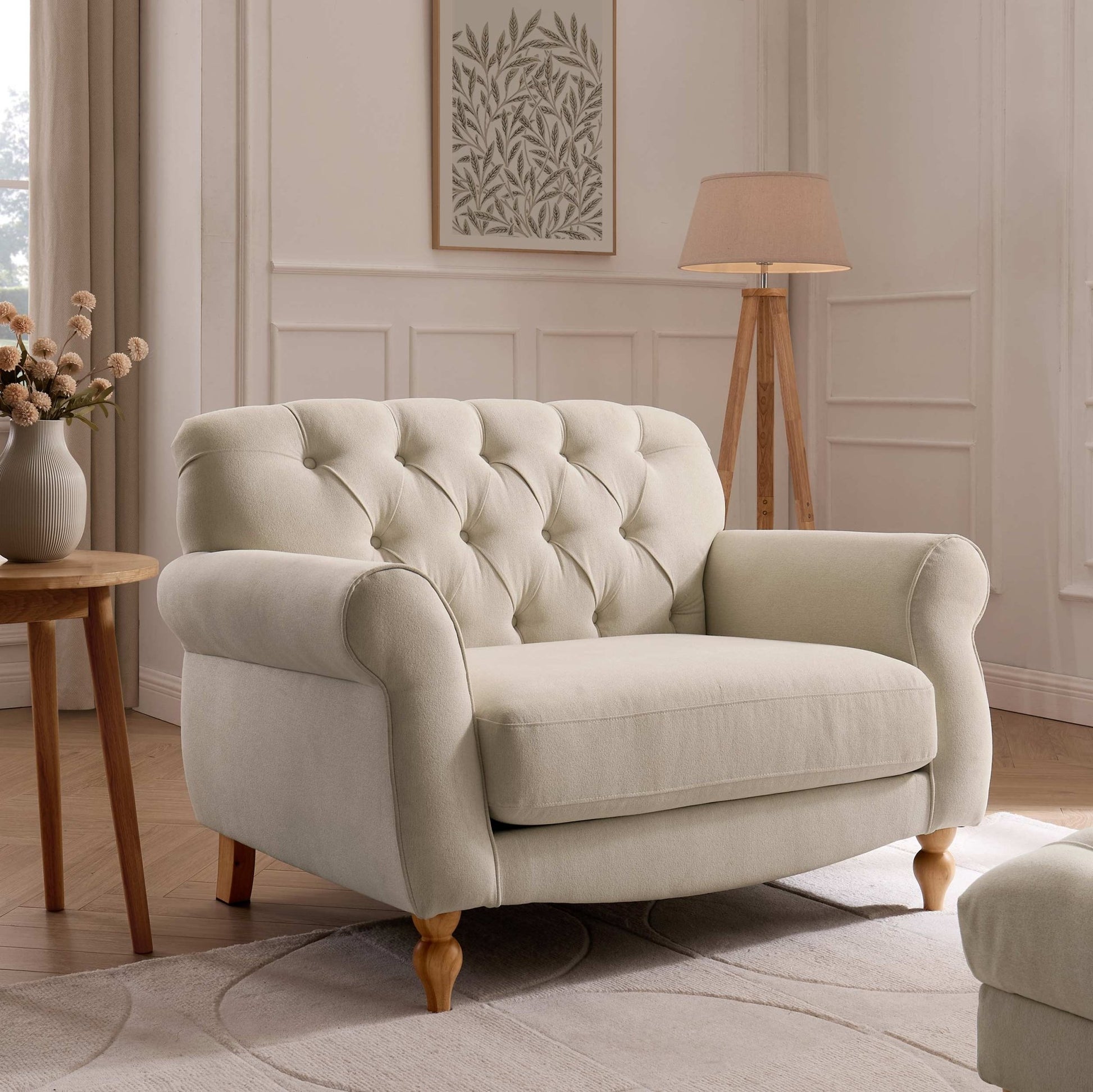 Hebden Loveseat - Cream Linen - DUSK