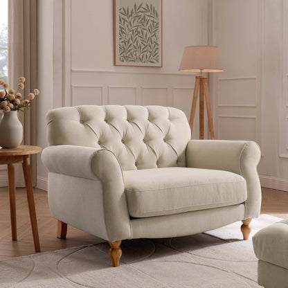 Hebden Loveseat - Cream Linen - DUSK