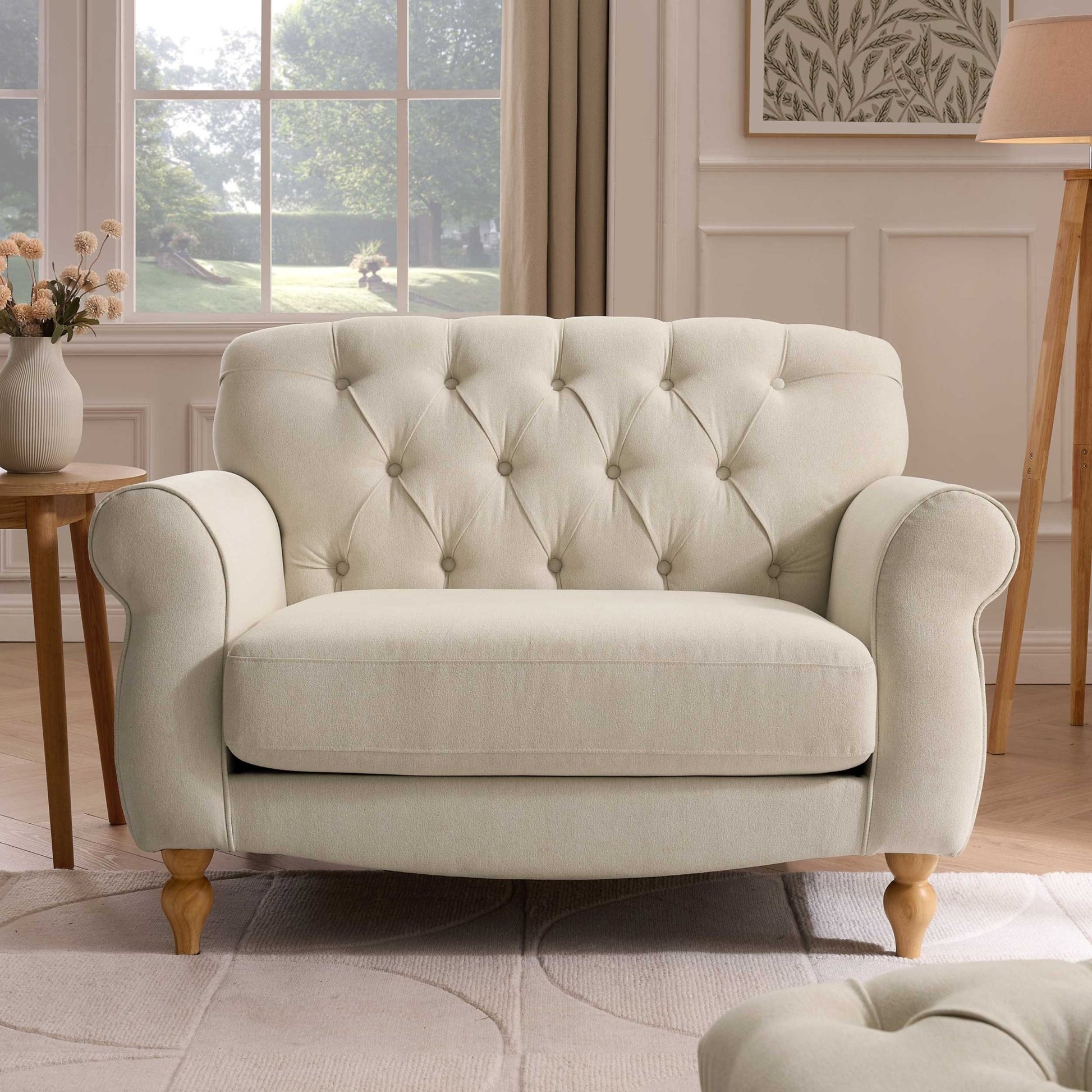Hebden Loveseat - Cream Linen - DUSK
