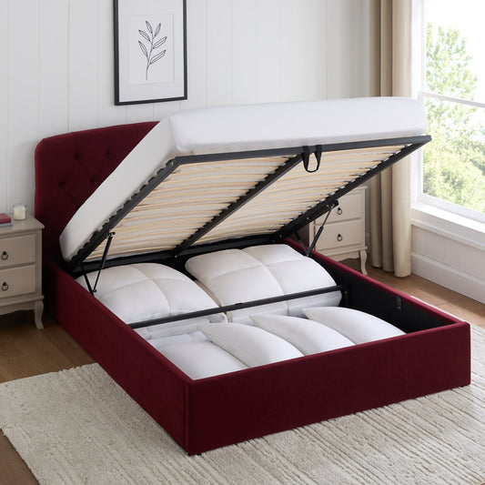 Hebden Ottoman Storage Bed - Berry - DUSK