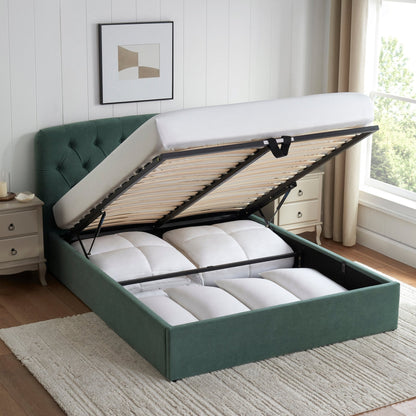 Hebden Ottoman Storage Bed - Green - DUSK