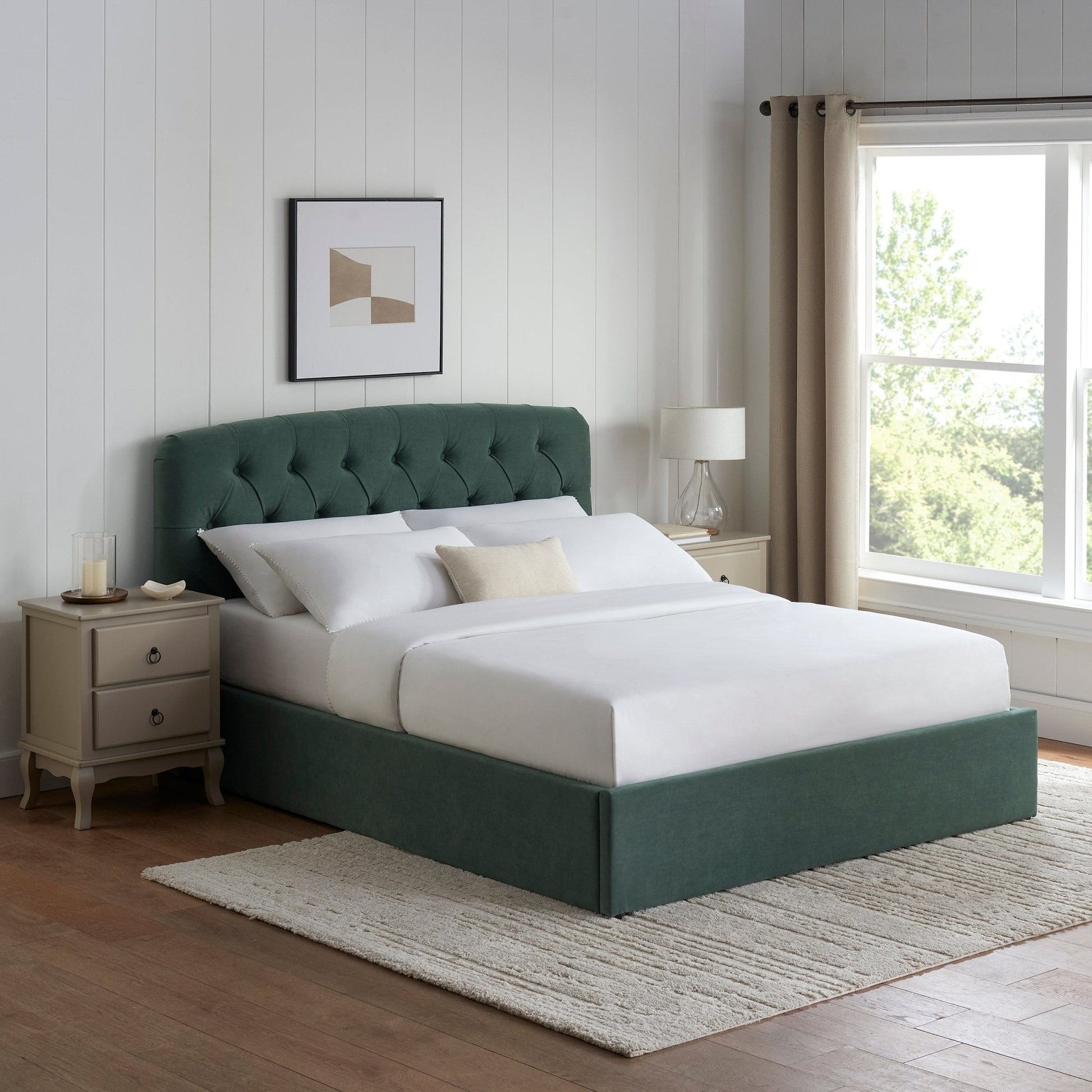 Hebden Ottoman Storage Bed - Green - DUSK