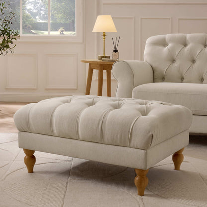 Hebden Pouffe - Cream Linen - DUSK
