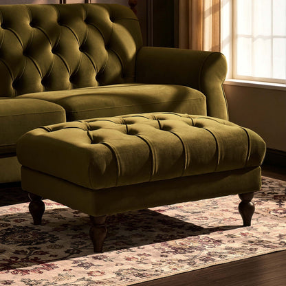 Hebden Pouffe - Muted Moss - DUSK