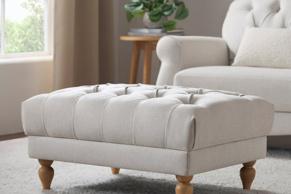 Hebden Pouffe - Natural Stripe - DUSK