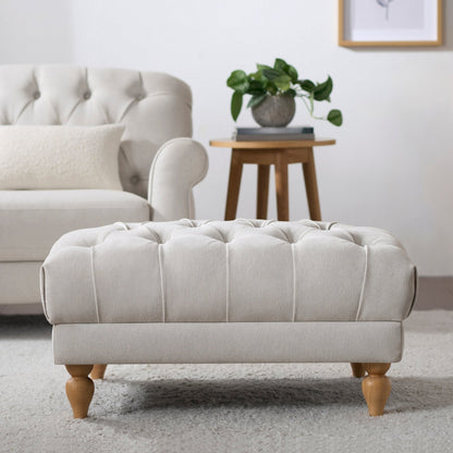 Hebden Pouffe - Natural Stripe - DUSK