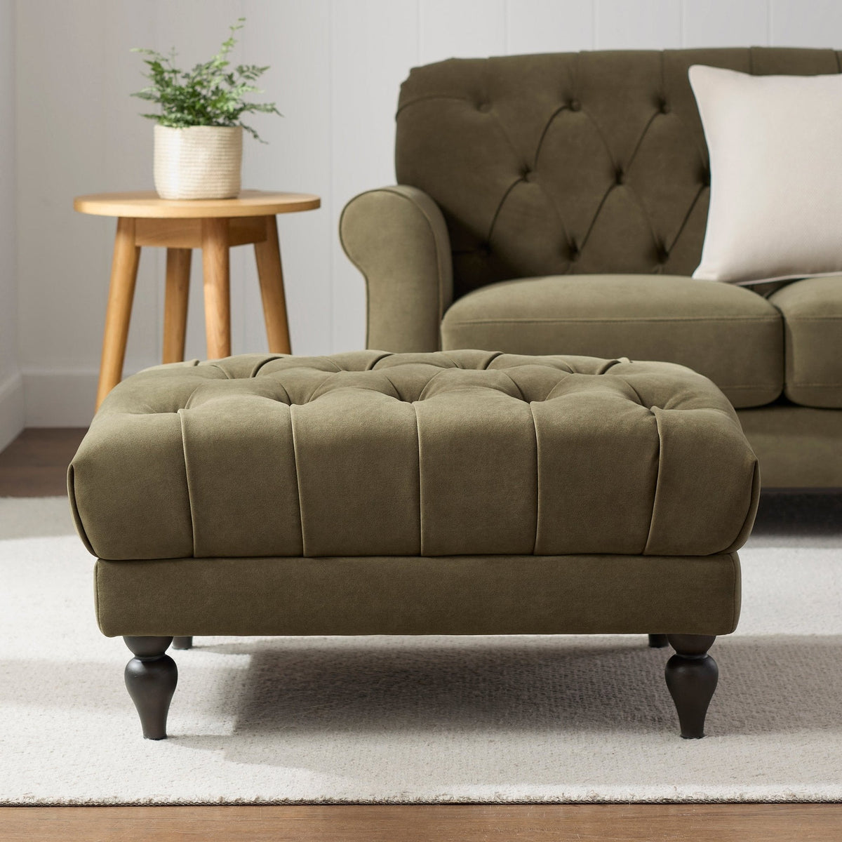 Hebden Pouffe - Olive Green - DUSK