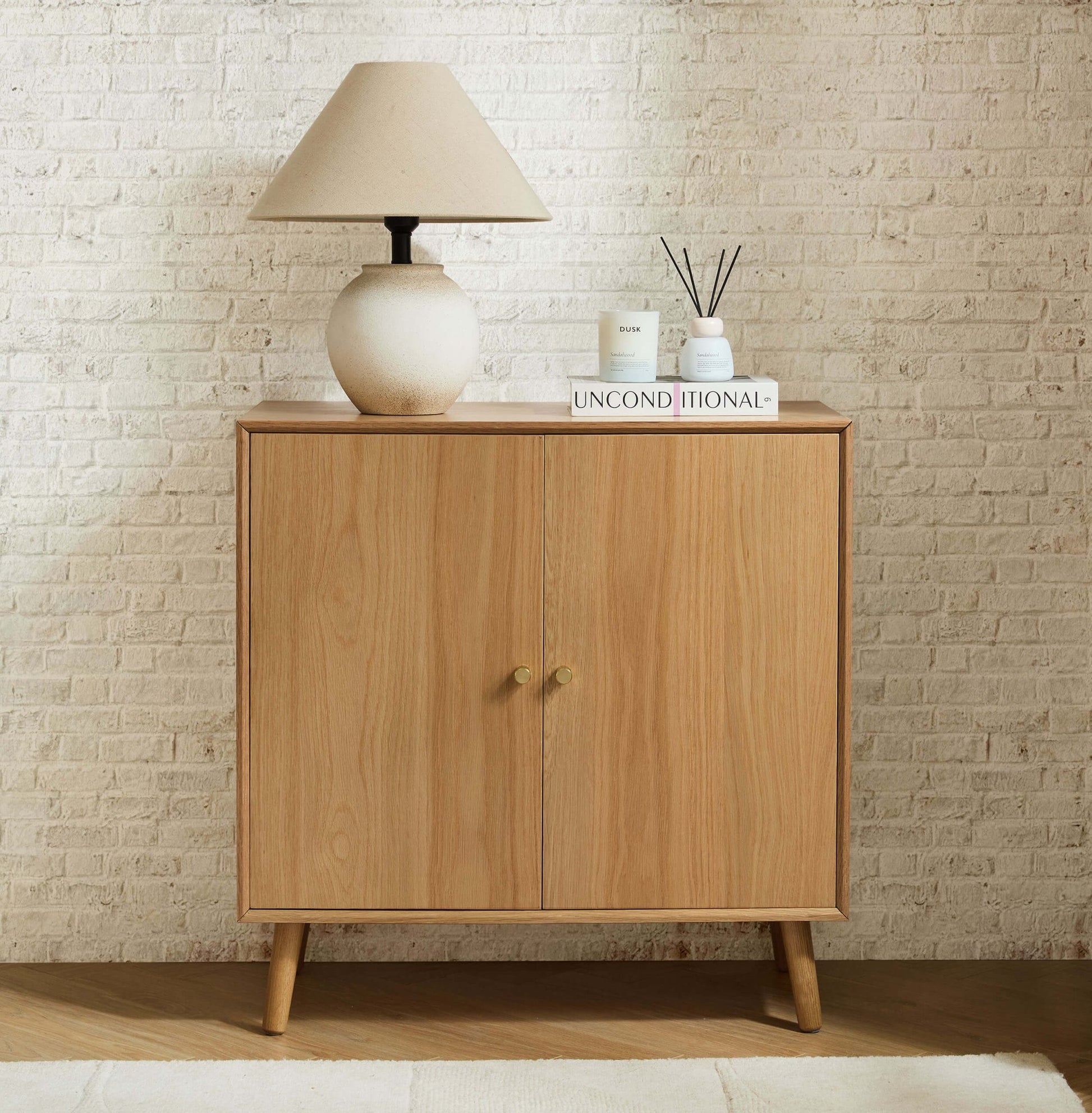 Heidi Oak 2 Door Sideboard - Light Wood - DUSK