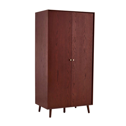 Heidi Oak 2 Door Wardrobe - Cherry Wood - DUSK
