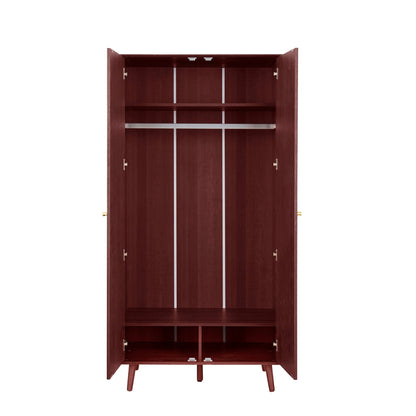 Heidi Oak 2 Door Wardrobe - Cherry Wood - DUSK