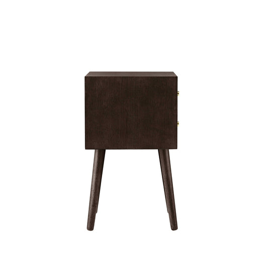 Heidi Oak 2 Drawer Bedside Table - Walnut - DUSK