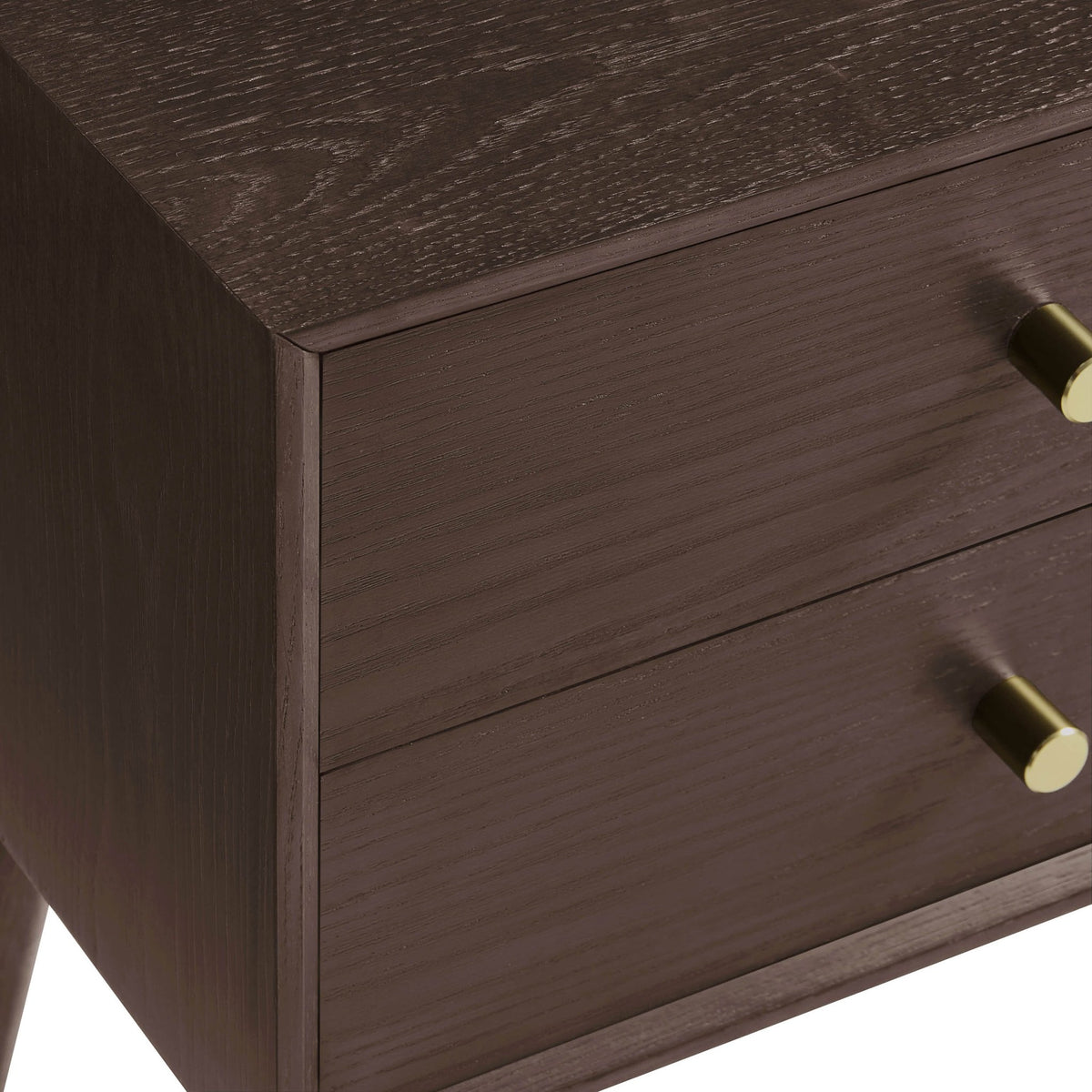 Heidi Oak 2 Drawer Bedside Table - Walnut - DUSK