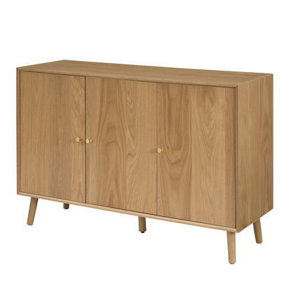 Heidi Oak 3 Door Sideboard - Light Wood - DUSK
