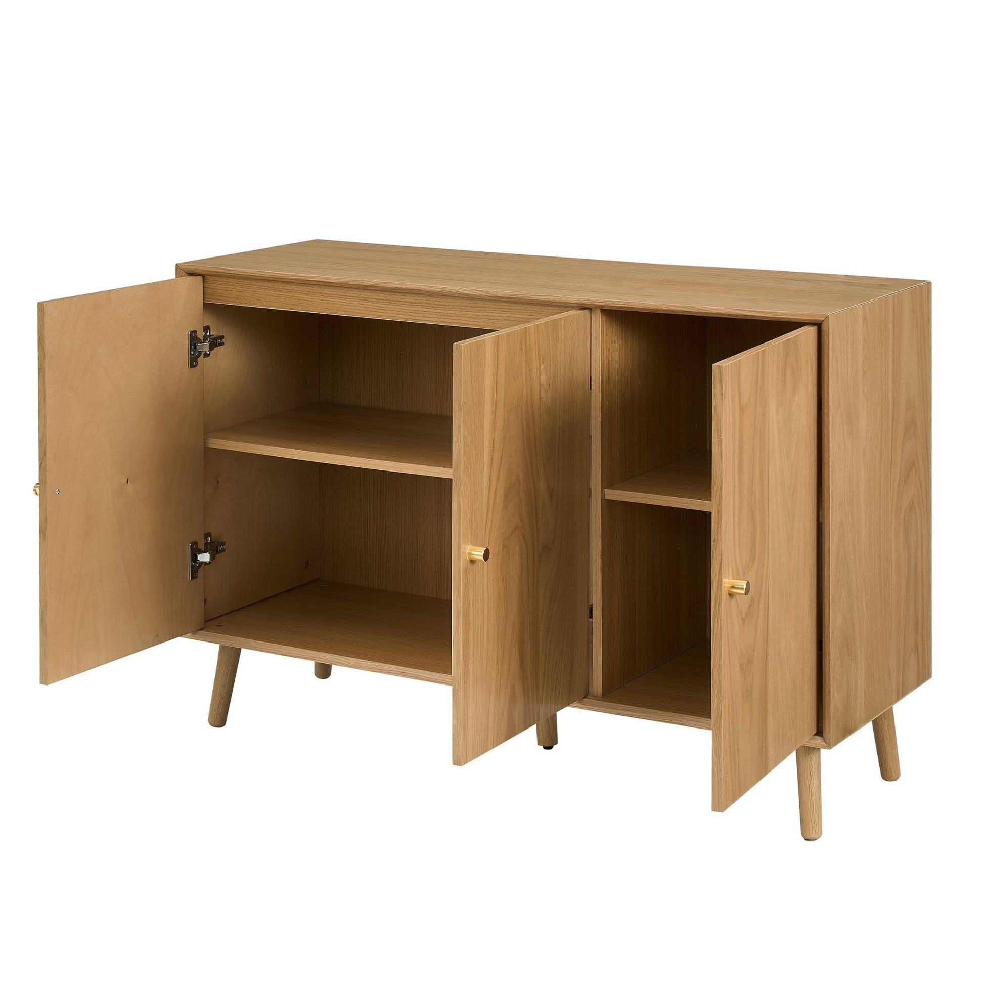 Heidi Oak 3 Door Sideboard - Light Wood - DUSK