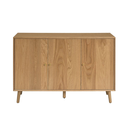 Heidi Oak 3 Door Sideboard - Light Wood - DUSK