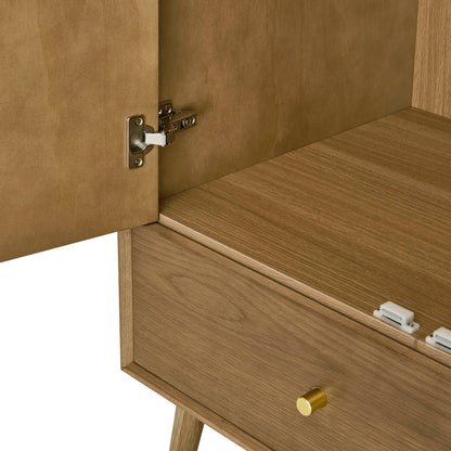 Heidi Oak 3 Door Wardrobe with Drawers - Light Wood - DUSK