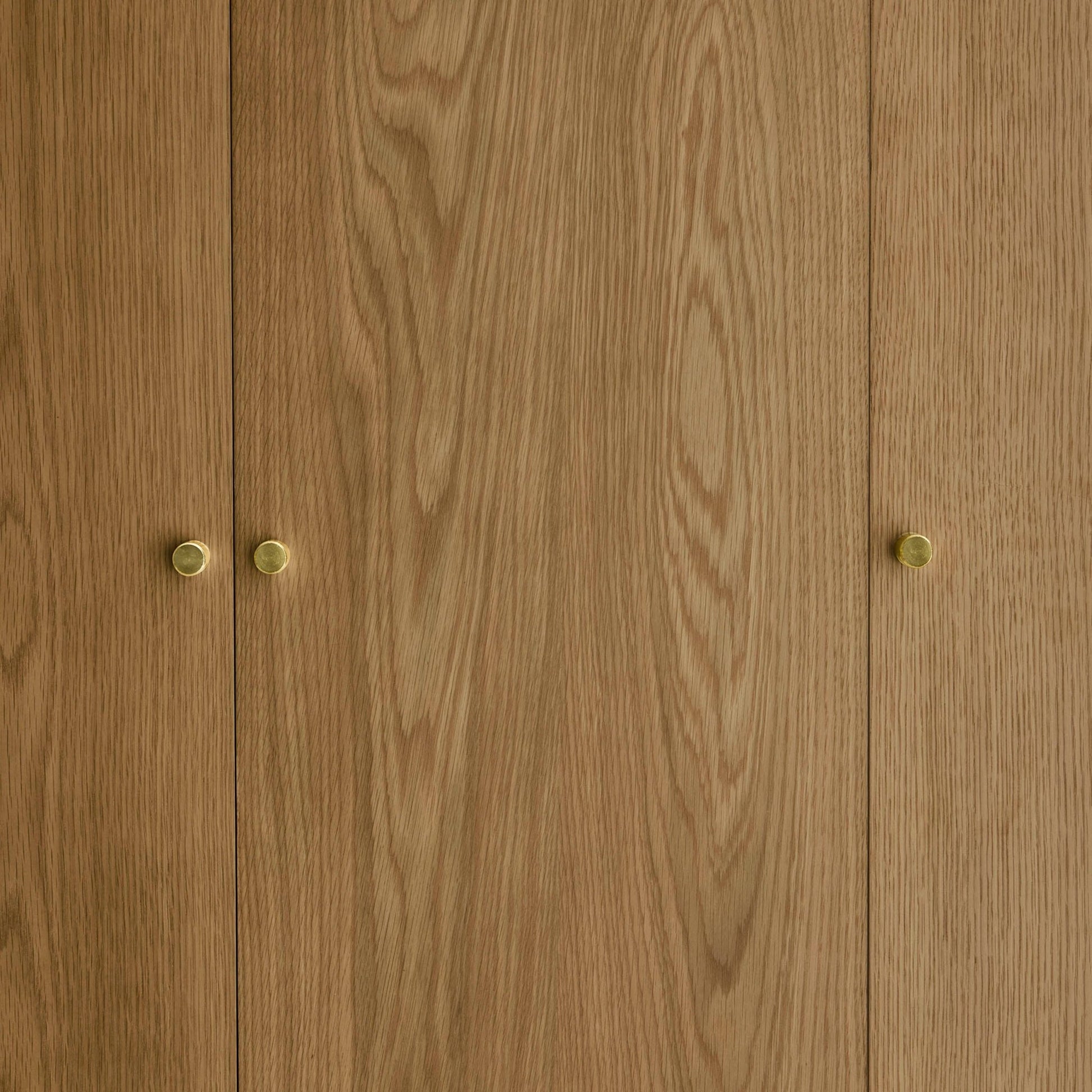 Heidi Oak 3 Door Wardrobe with Drawers - Light Wood - DUSK