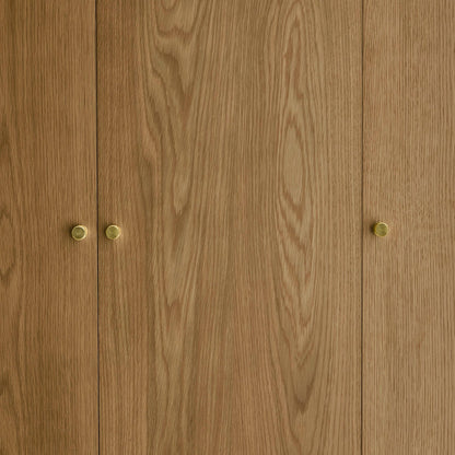 Heidi Oak 3 Door Wardrobe with Drawers - Light Wood - DUSK