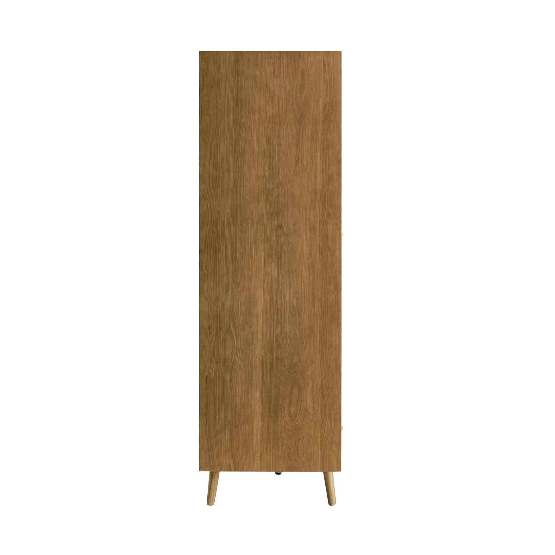 Heidi Oak 3 Door Wardrobe with Drawers - Light Wood - DUSK