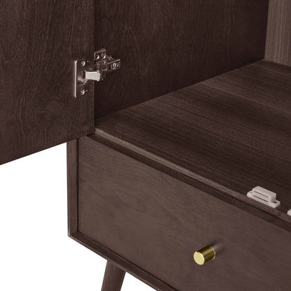 Heidi Oak 3 Door Wardrobe with Drawers - Walnut - DUSK