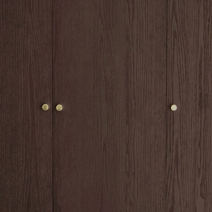 Heidi Oak 3 Door Wardrobe with Drawers - Walnut - DUSK