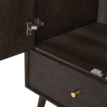 Heidi Oak 3 Door Wardrobe with Drawers - Walnut - DUSK